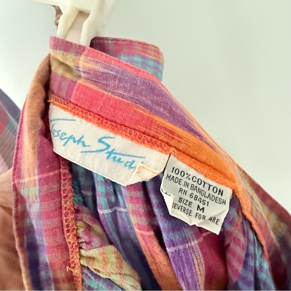 ✨ Vintage Joseph Studio 2-Piece Set Artsy Plaid Top & Midi Skirt Size M 🎨 - Picture 10 of 15